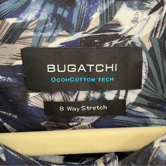 Bugatchi Uomo Hawaiian Floral Short Sleeve Shirt button up cobalt blue size XXL - Picture 3 of 9